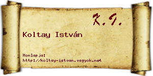 Koltay István névjegykártya